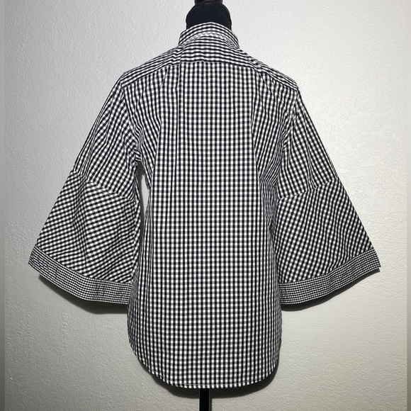 Lauren Ralph Lauren Gingham Bell Sleeve Top - Picture 4 of 7
